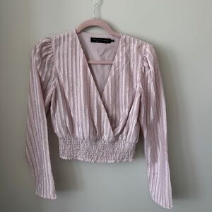 Revolve X House of Harlow Long Sleeve Satin Blouse in Size S